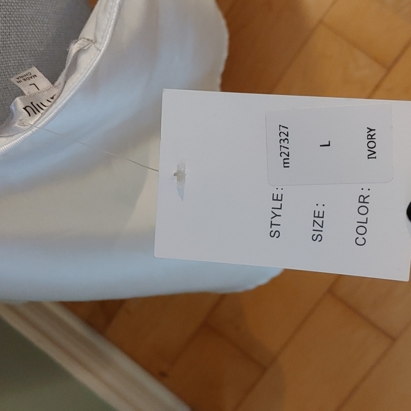 Ivory Backless Dress with A Line Skirt. Size Large - Picture 9 of 11